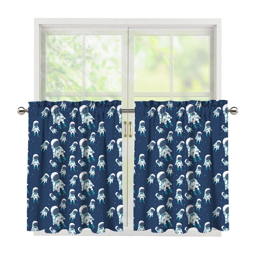Cute Astronaut Pattern Print Tier Curtains