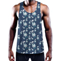 Cute Astronaut Pattern Print Men's Workout Tank Top