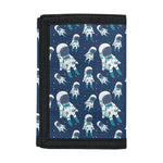 Cute Astronaut Pattern Print Trifold Wallet