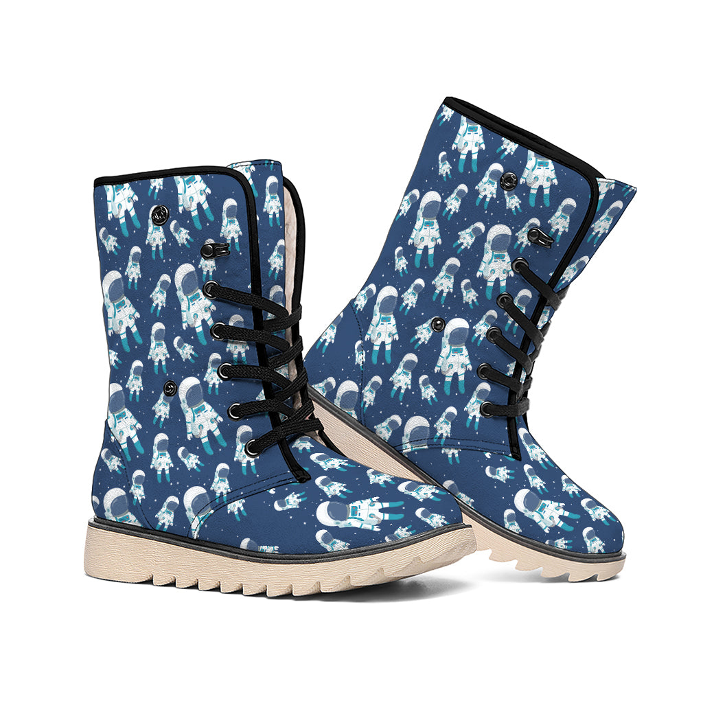 Cute Astronaut Pattern Print Winter Boots