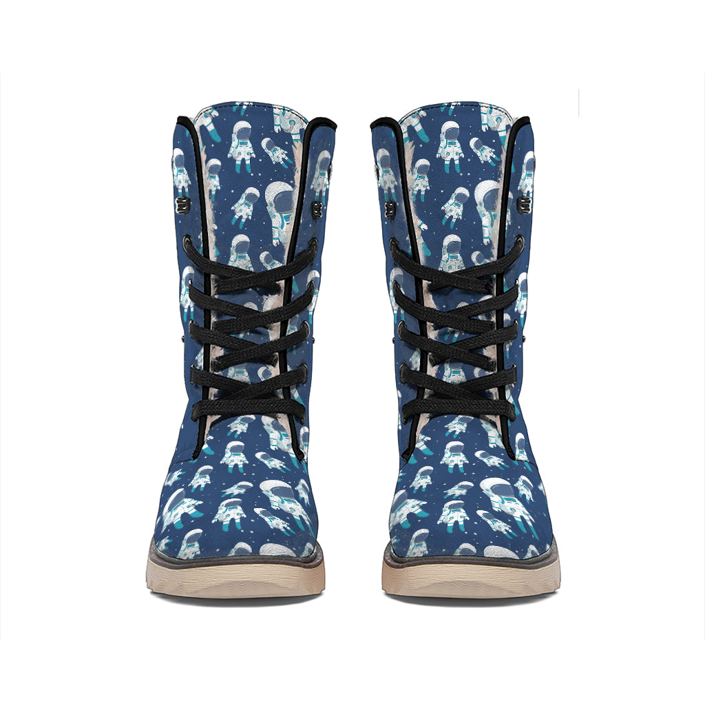 Cute Astronaut Pattern Print Winter Boots