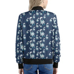 Cute Astronaut Pattern Print Women's Bomber Jacket