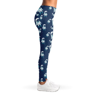 Cute Astronaut Pattern Print Women's Leggings