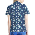 Cute Astronaut Pattern Print Women's Polo Shirt