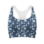 Cute Astronaut Pattern Print Women's Sports Bra