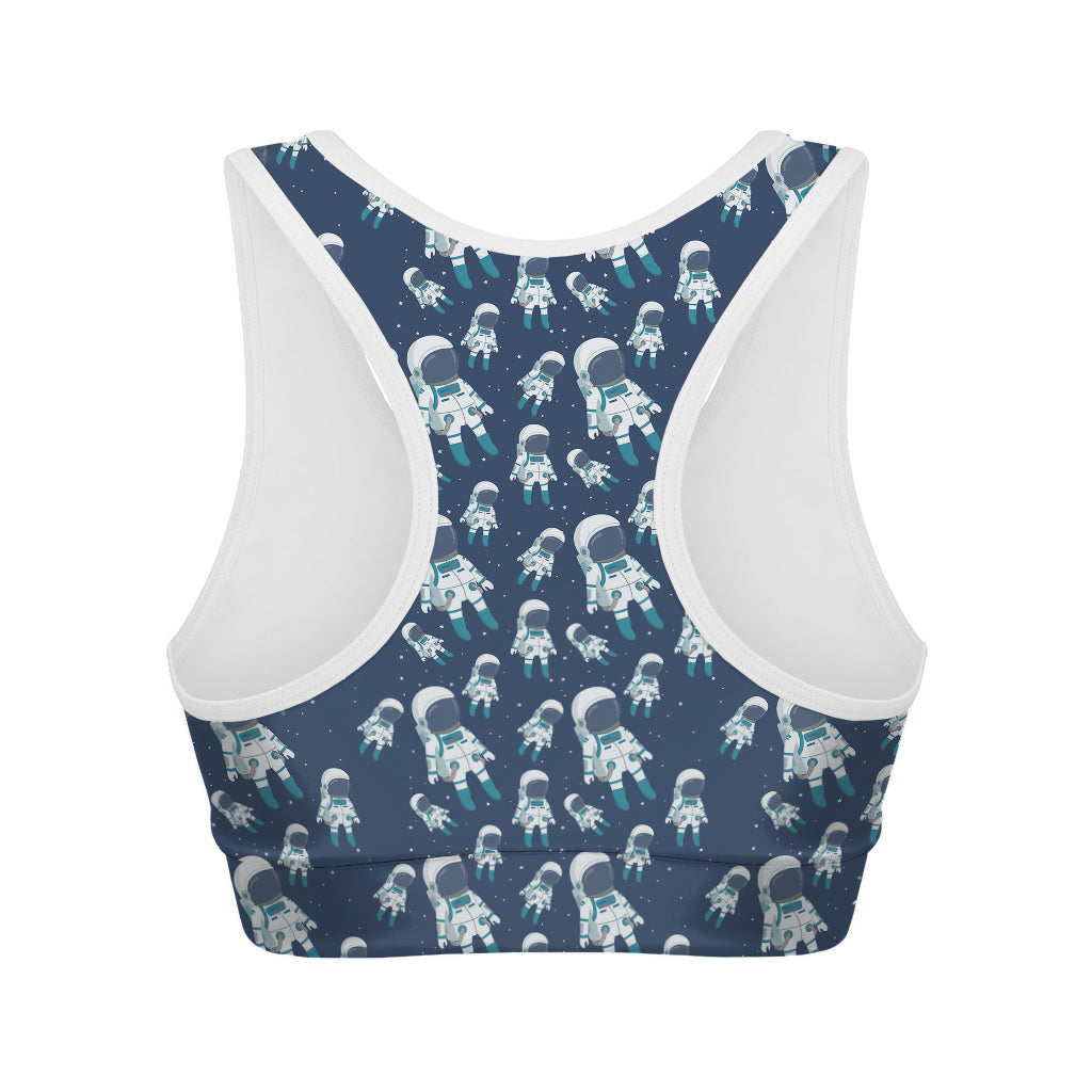 Cute Astronaut Pattern Print Women's Sports Bra