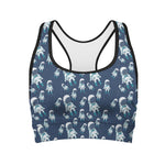 Cute Astronaut Pattern Print Women's Sports Bra