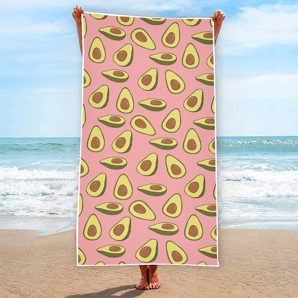 Cute Avocado Pattern Print Beach Towel