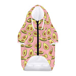 Cute Avocado Pattern Print Dog Zip Up Hoodie