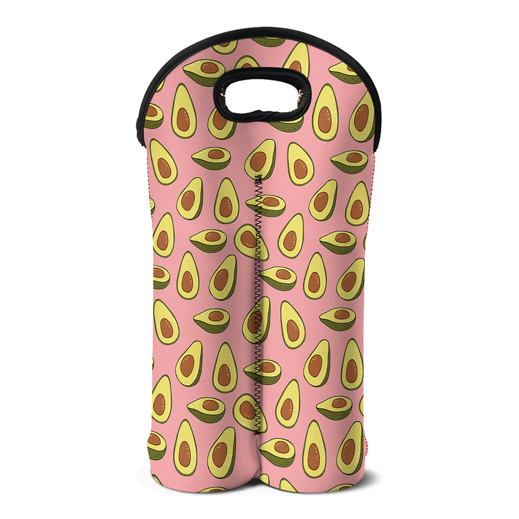 Cute Avocado Pattern Print Double Neoprene Wine Tote