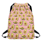 Cute Avocado Pattern Print Drawstring Backpack