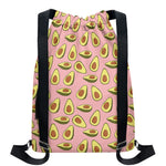 Cute Avocado Pattern Print Drawstring Backpack