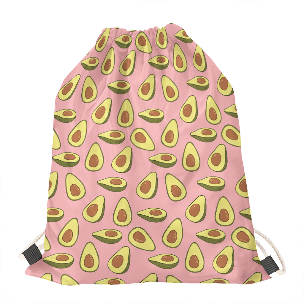 Cute Avocado Pattern Print Drawstring Bag