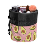 Cute Avocado Pattern Print Drawstring Makeup Bag