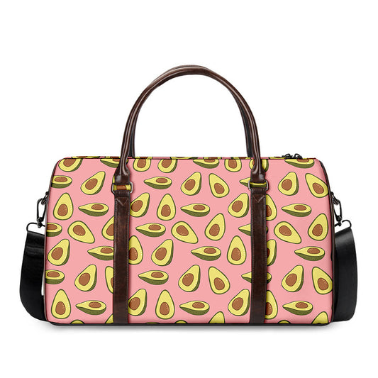 Cute Avocado Pattern Print Duffle Bag