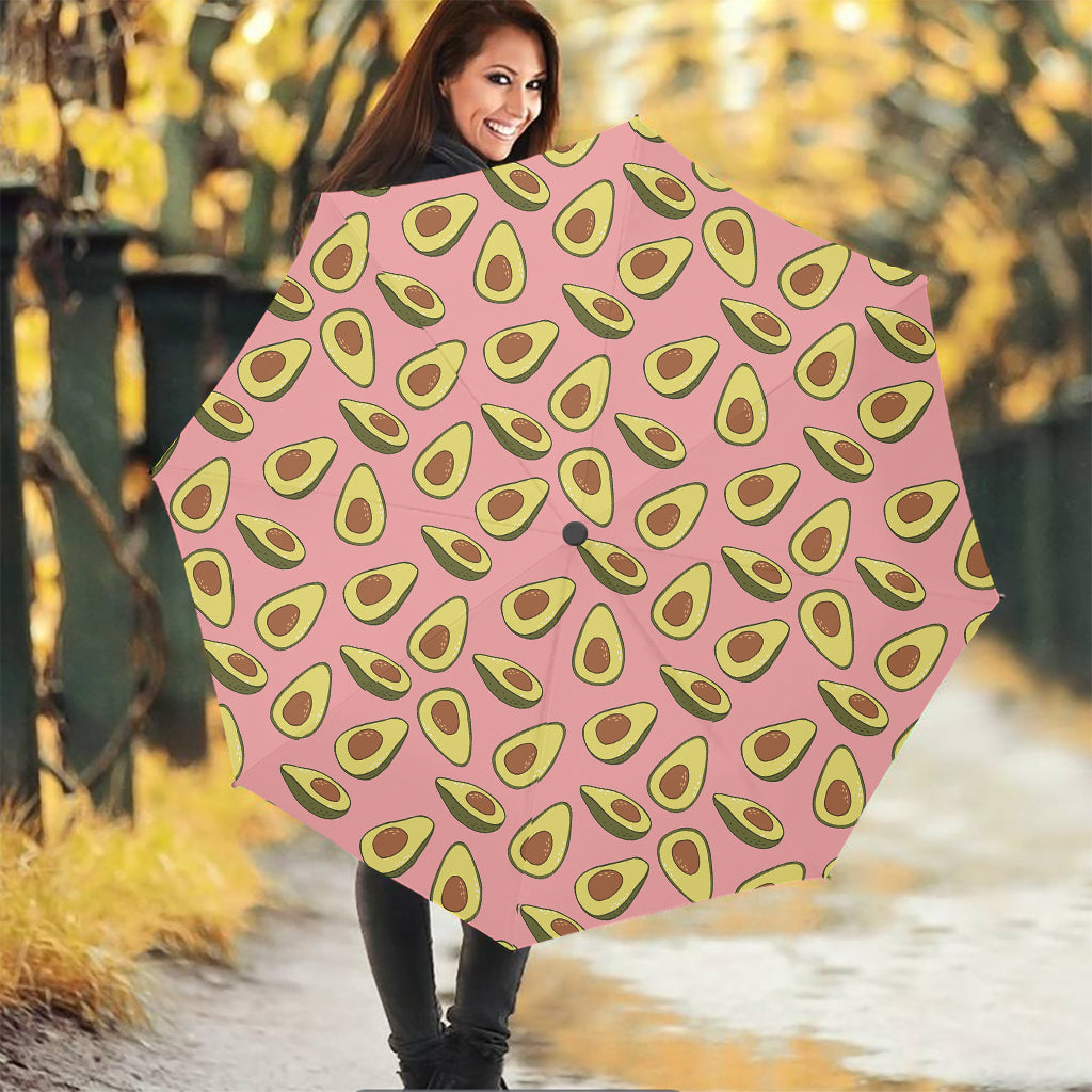 Cute Avocado Pattern Print Foldable Umbrella