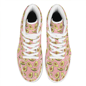 Cute Avocado Pattern Print High Top Leather Sneakers