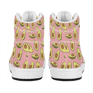 Cute Avocado Pattern Print High Top Leather Sneakers