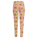 Cute Avocado Pattern Print High-Waisted Pocket Leggings