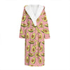 Cute Avocado Pattern Print Hooded Bathrobe