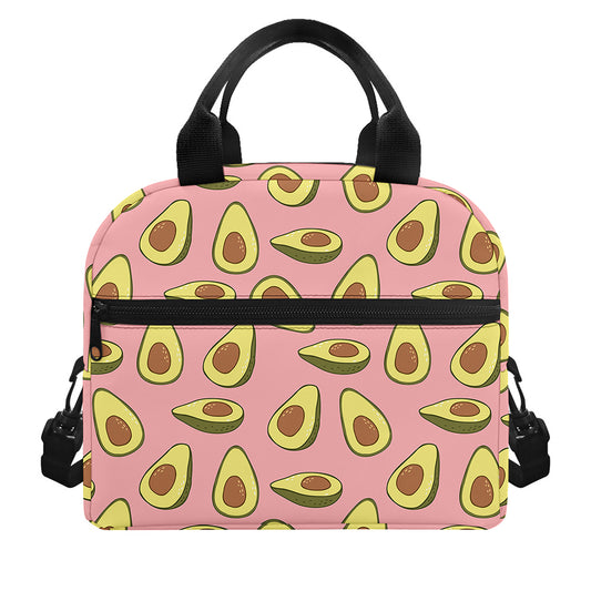 Cute Avocado Pattern Print Insulated Lunch Bag