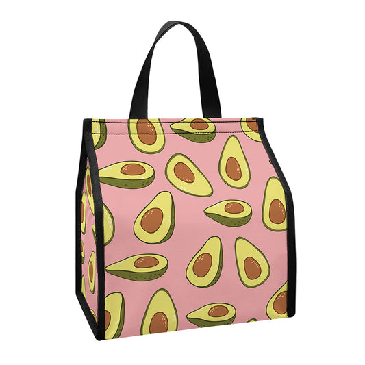 Cute Avocado Pattern Print Insulated Lunch Tote