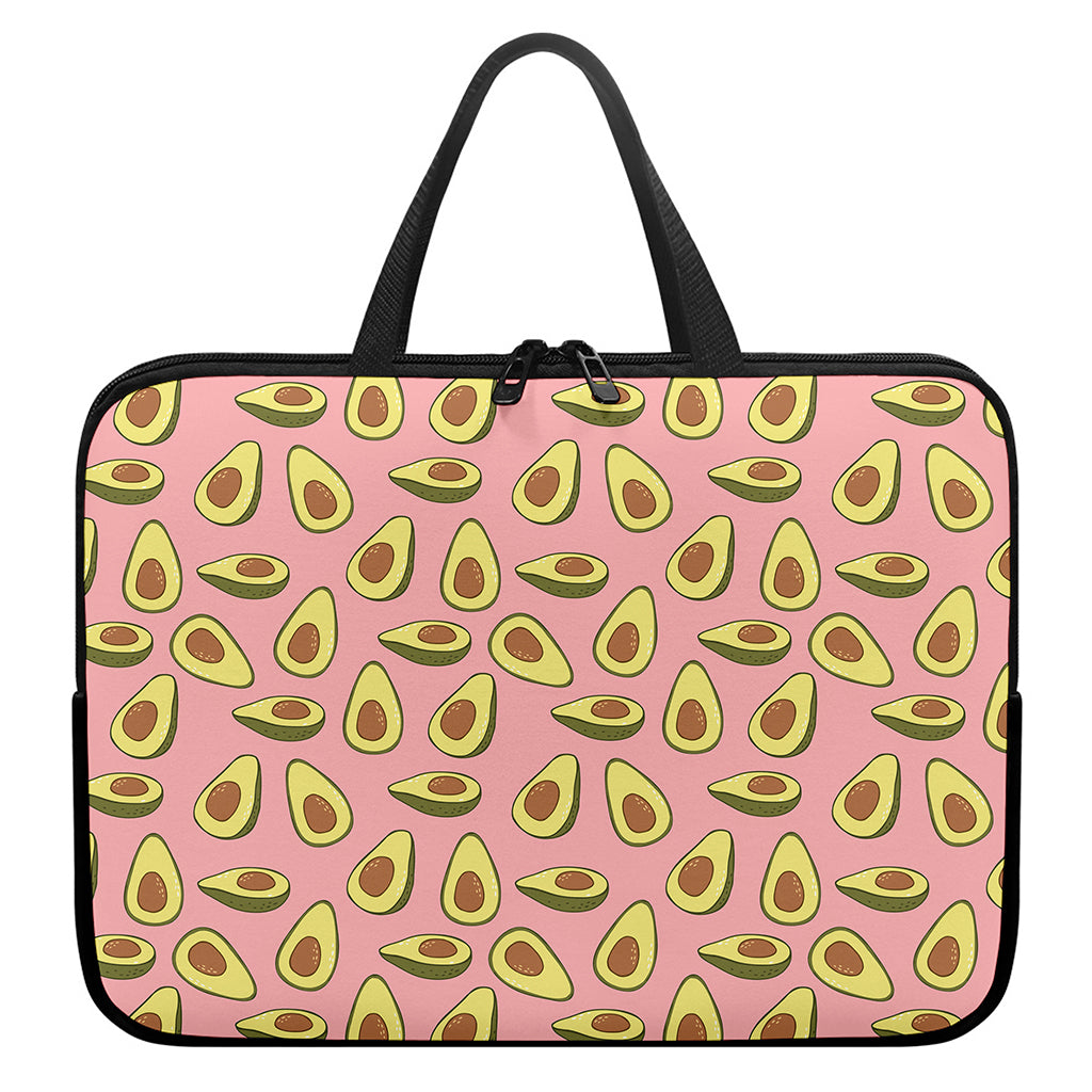 Cute Avocado Pattern Print Laptop Sleeve With Handle