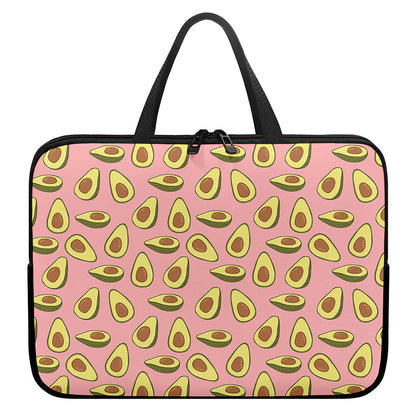 Cute Avocado Pattern Print Laptop Sleeve With Handle