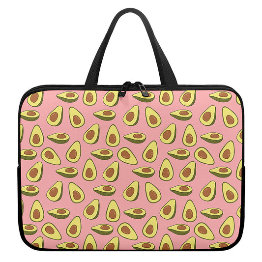 Cute Avocado Pattern Print Laptop Sleeve With Handle