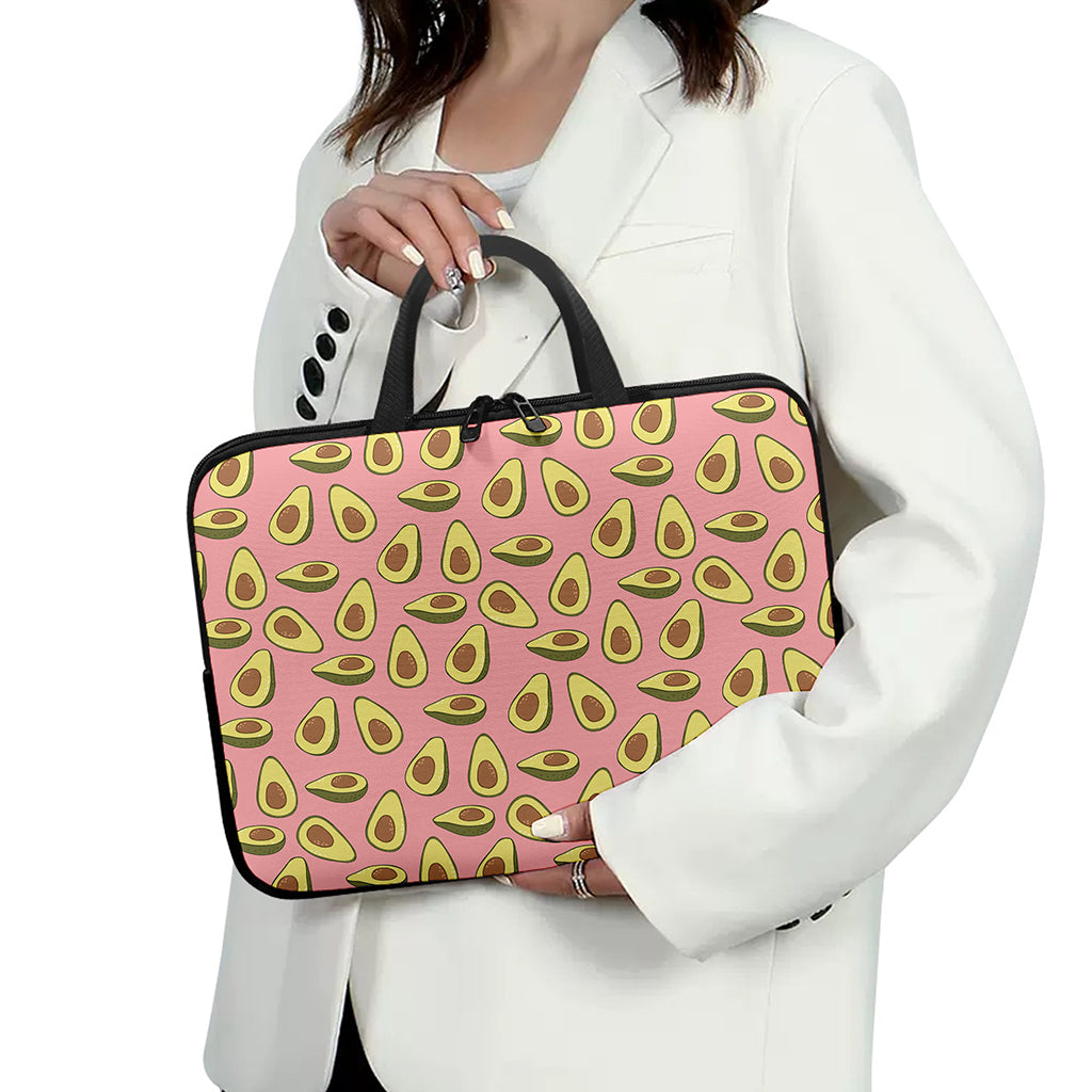 Cute Avocado Pattern Print Laptop Sleeve With Handle