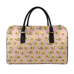 Cute Avocado Pattern Print Leather Duffle Bag