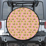 Cute Avocado Pattern Print Leather Spare Tire Cover