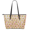 Cute Avocado Pattern Print Leather Tote Bag