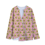 Cute Avocado Pattern Print Long Sleeve Short Coat