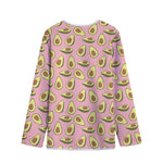 Cute Avocado Pattern Print Long Sleeve Short Coat