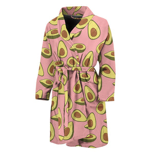 Cute Avocado Pattern Print Men's Bathrobe