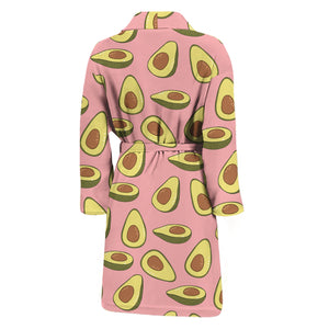 Cute Avocado Pattern Print Men's Bathrobe