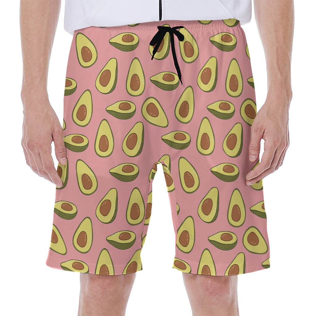 Cute Avocado Pattern Print Men's Beach Shorts