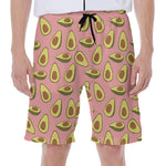 Cute Avocado Pattern Print Men's Beach Shorts