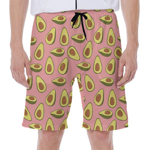 Cute Avocado Pattern Print Men's Beach Shorts