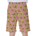 Cute Avocado Pattern Print Men's Beach Shorts