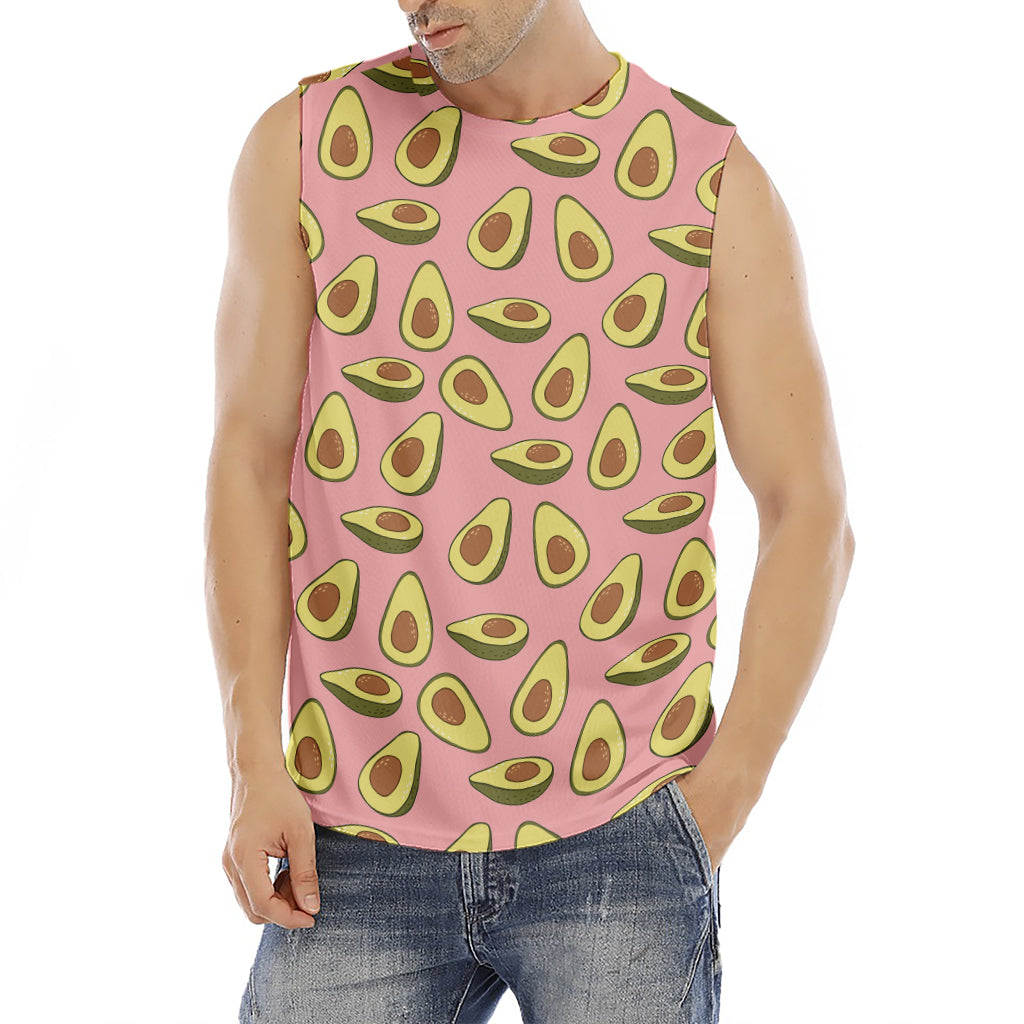 Cute Avocado Pattern Print Men's Fitness Tank Top