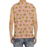 Cute Avocado Pattern Print Men's Fitness Tank Top