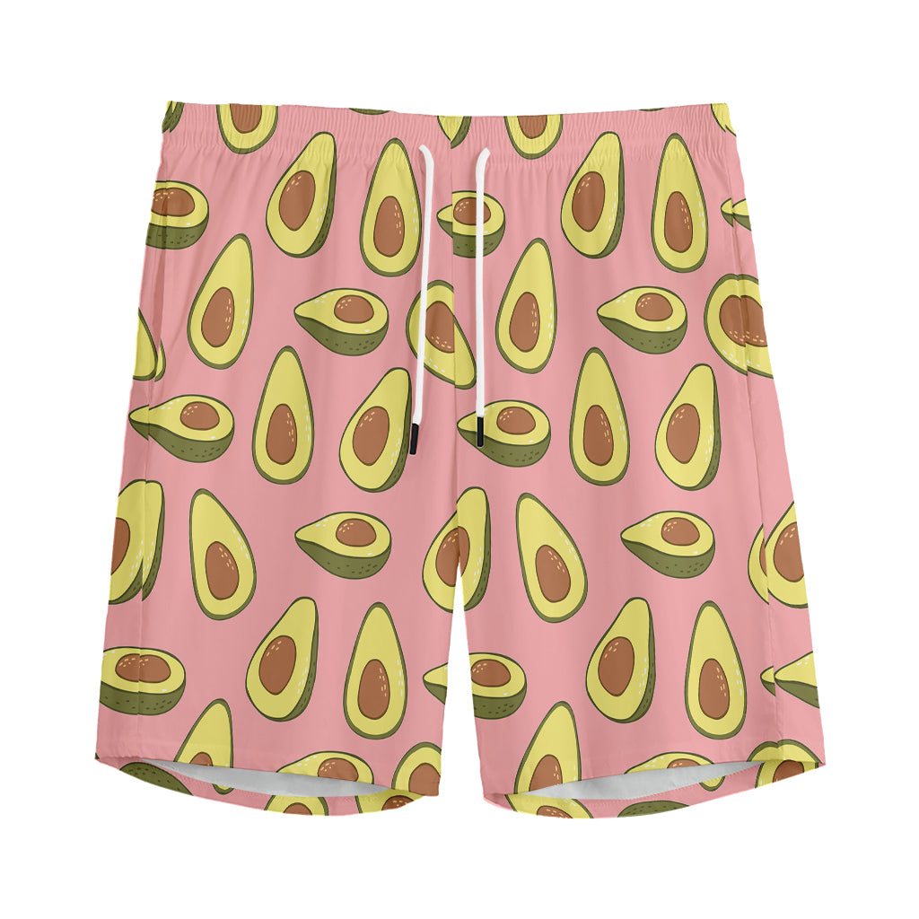Cute Avocado Pattern Print Men's Sports Shorts