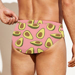 Cute Avocado Pattern Print Men's Swim Briefs
