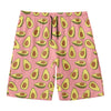 Cute Avocado Pattern Print Men's Swim Trunks