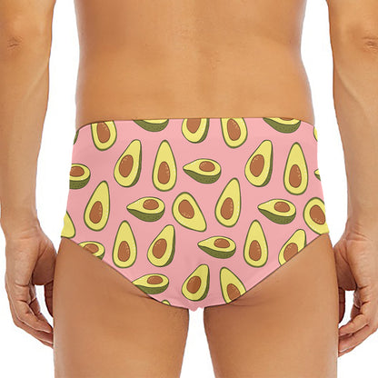 Cute Avocado Pattern Print Men's Triangle Swim Briefs