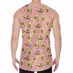 Cute Avocado Pattern Print Men's Velvet Tank Top