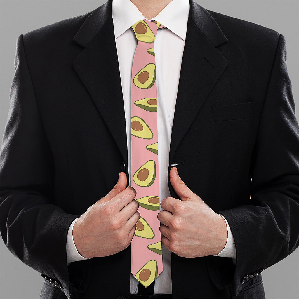 Cute Avocado Pattern Print Necktie