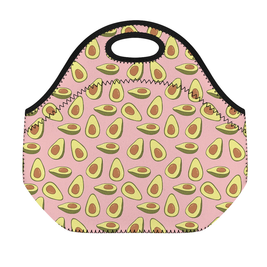 Cute Avocado Pattern Print Neoprene Lunch Bag